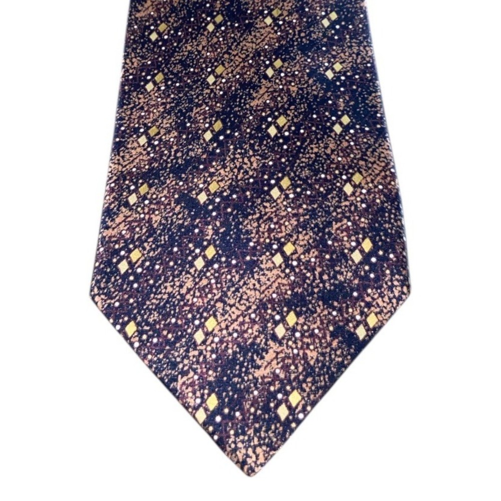 Brioni 100% Silk Mens Necktie Tie Celestial Abstract Art Splatter Geometric